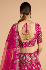 Mini flower embroidered pink lehenga setDSC05145 2